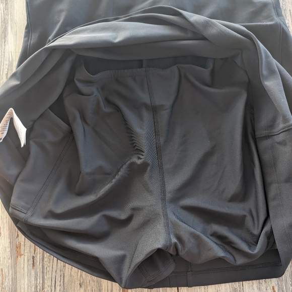 Abercrombie & Fitch YPB sculptLUX V-Neck Mini Dress Skort Women's Large Black - Picture 10 of 11